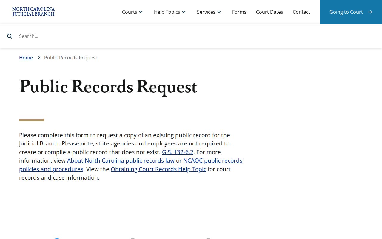 Currituck County criminal court judicial record request form