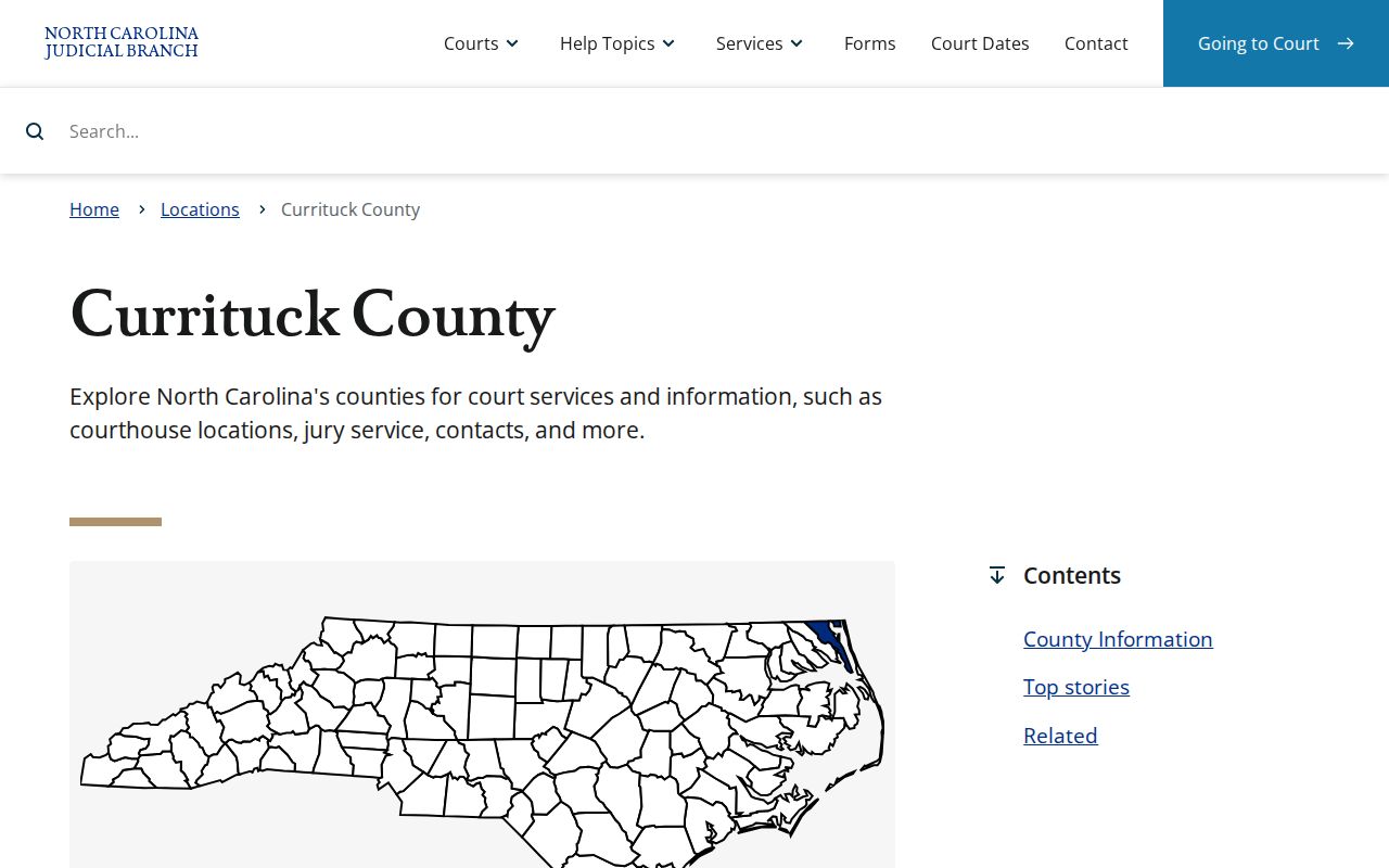 Official Currituck County court services page